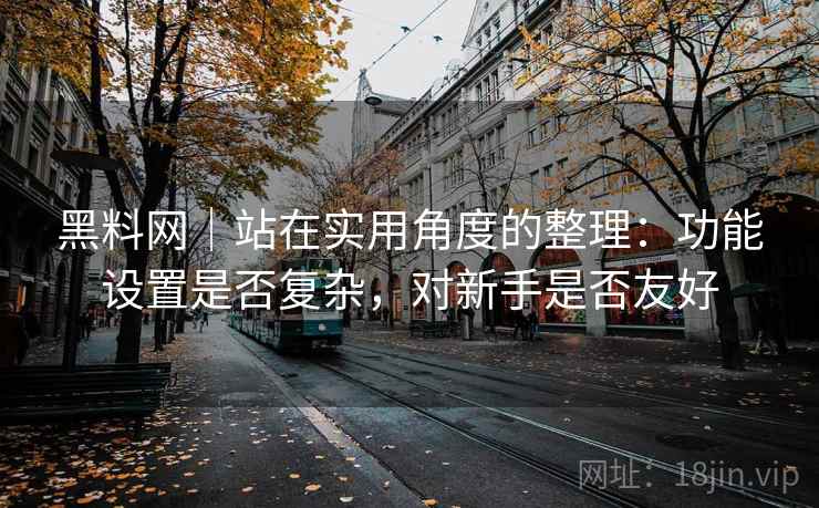 黑料网｜站在实用角度的整理：功能设置是否复杂，对新手是否友好