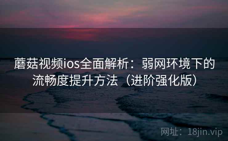 蘑菇视频ios全面解析：弱网环境下的流畅度提升方法（进阶强化版）