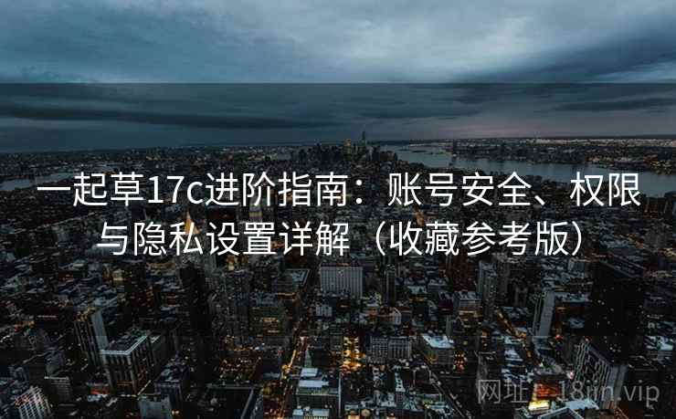一起草17c进阶指南:账号安全、权限与隐私设置详解(收藏参考版)