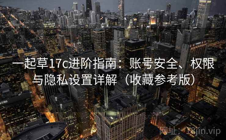 一起草17c进阶指南:账号安全、权限与隐私设置详解(收藏参考版)