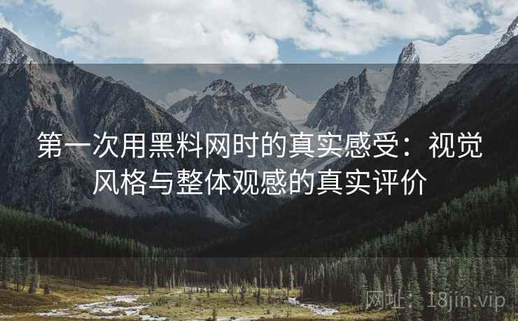 第一次用黑料网时的真实感受：视觉风格与整体观感的真实评价