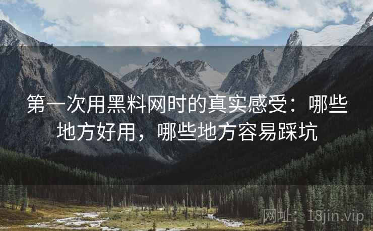 第一次用黑料网时的真实感受:哪些地方好用,哪些地方容易踩坑