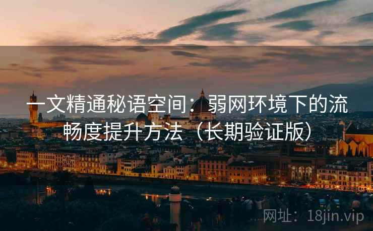 一文精通秘语空间:弱网环境下的流畅度提升方法(长期验证版)