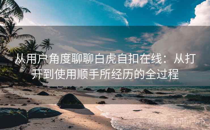 从用户角度聊聊白虎自扣在线：从打开到使用顺手所经历的全过程