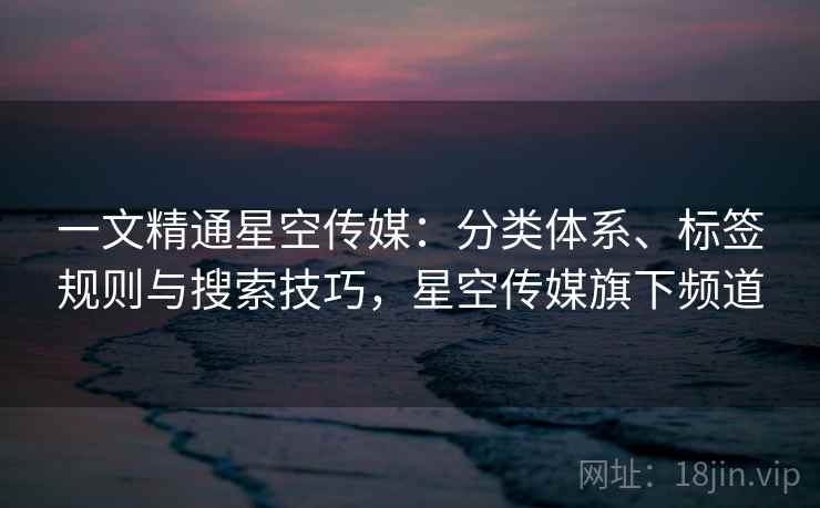 一文精通星空传媒：分类体系、标签规则与搜索技巧，星空传媒旗下频道
