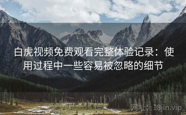 白虎视频免费观看完整体验记录：使用过程中一些容易被忽略的细节