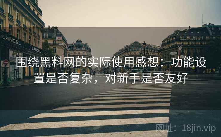 围绕黑料网的实际使用感想：功能设置是否复杂，对新手是否友好
