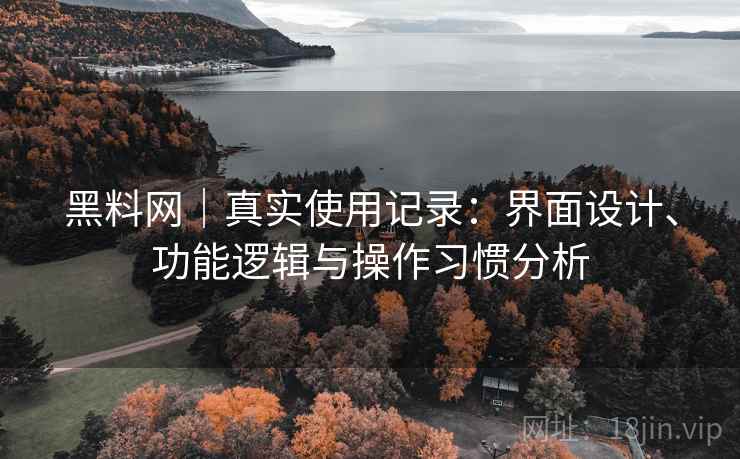 详细阅读:黑料网|真实使用记录:界面设计、功能逻辑与操作习惯分析 黑料网|真实使用记录:界面设计、功能逻辑与操作习惯分析